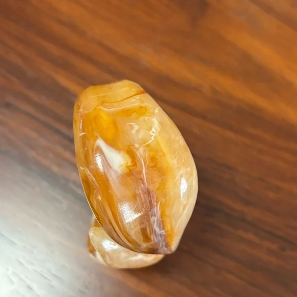 VTG Swirl Earth Tones Lucite Clamper Bracelet - Picture 5 of 8